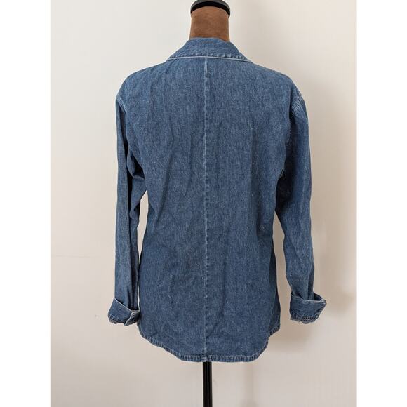 Vtg Jordache Denim Jacket | 80s Zip Front Trucker | Medium Wash - Picture 5 of 10